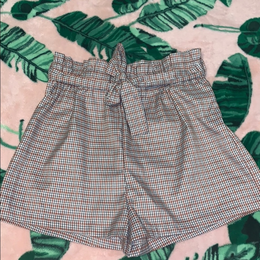 Plaid Paperbag Shorts